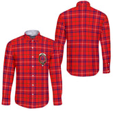 Clan Rose Tartan Long Sleeve Button Shirt Crest And Plaid Basic Style