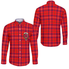 Clan Rose Tartan Long Sleeve Button Shirt Crest And Plaid Basic Style