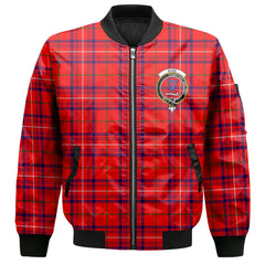 Clan Rose Tartan Men Bomber Jacket Crest And Plaid Basic Style