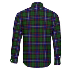 Clan Russell Tartan Long Sleeve Button Shirt Crest And Plaid Basic Style