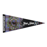 Clan Rutherford Tartan Felt Pennant Crest And Plaid Basic Style