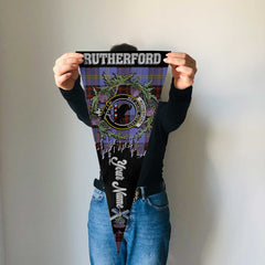 Clan Rutherford Tartan Felt Pennant Crest And Plaid Basic Style