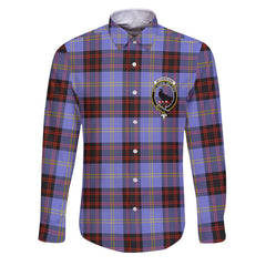 Clan Rutherford Tartan Long Sleeve Button Shirt Crest And Plaid Basic Style