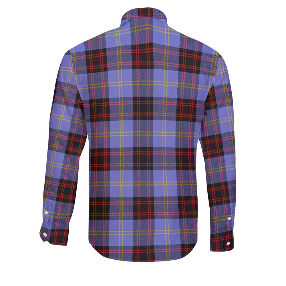 Clan Rutherford Tartan Long Sleeve Button Shirt Crest And Plaid Basic Style