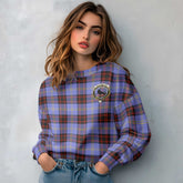 Clan Rutherford Tartan Women Sweatshirt Crest And Plaid Basic Style