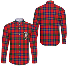Clan Ruthven Tartan Long Sleeve Button Shirt Crest And Plaid Basic Style