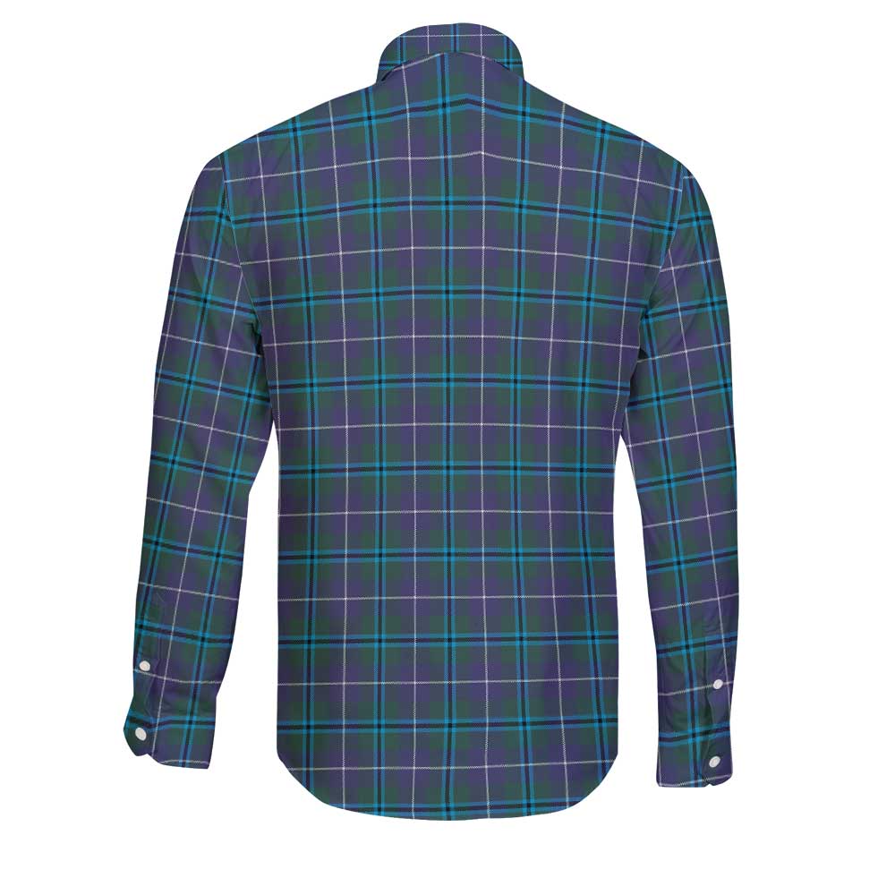 Clan Sandilands Tartan Long Sleeve Button Shirt Crest And Plaid Basic Style