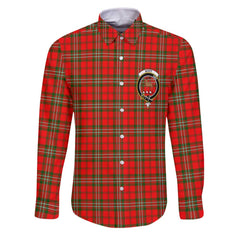 Clan Scott Tartan Long Sleeve Button Shirt Crest And Plaid Basic Style