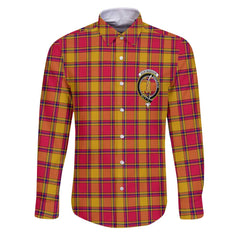 Clan Scrymgeour Tartan Long Sleeve Button Shirt Crest And Plaid Basic Style