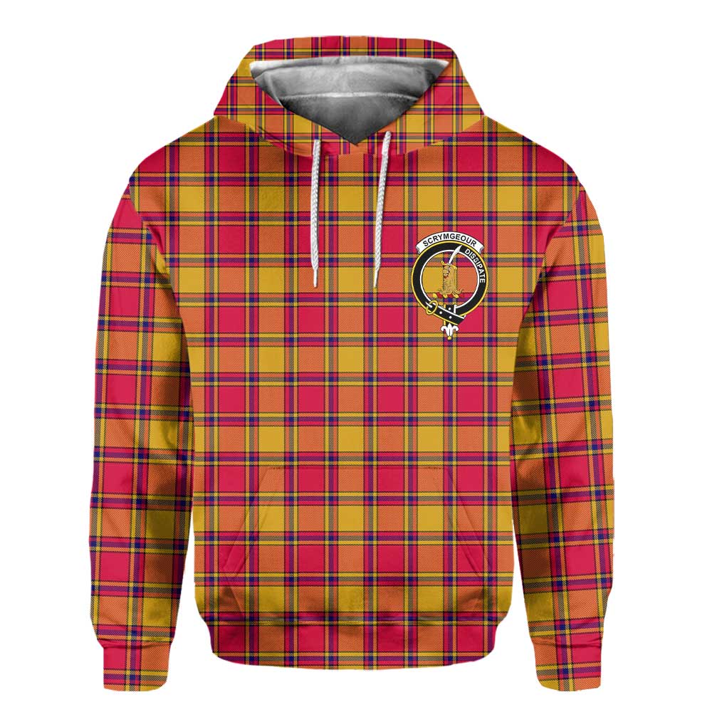 Clan Scrymgeour Tartan Men Hoodie Crest And Plaid Basic Style