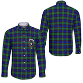 Clan Sempill Tartan Long Sleeve Button Shirt Crest And Plaid Basic Style