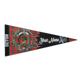 Clan Seton Tartan Felt Pennant Crest And Plaid Basic Style