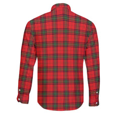 Clan Seton Tartan Long Sleeve Button Shirt Crest And Plaid Basic Style