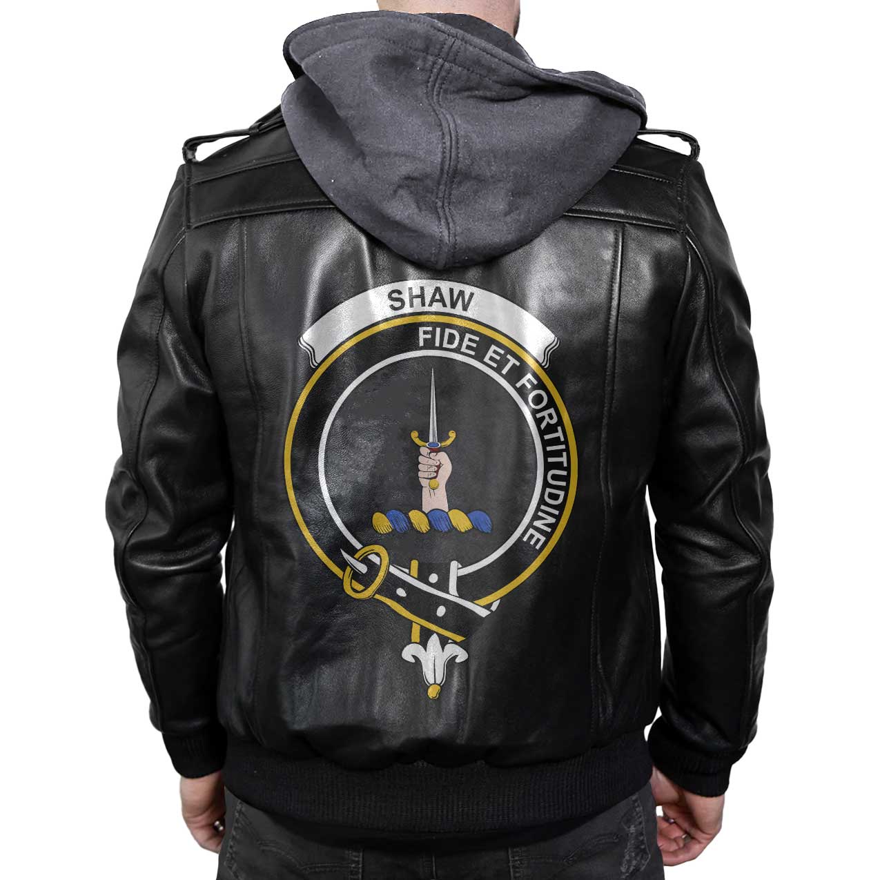 Clan Shaw Of Tordarroch Tartan Zip Leather Jacket Crest And Plaid Basic Style