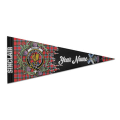 Clan Sinclair Tartan Felt Pennant Crest And Plaid Basic Style