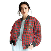 Clan Sinclair Tartan Women Bomber Jacket Crest And Plaid Basic Style