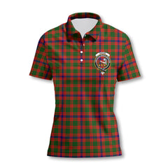 Clan Skene Tartan Women Polo Shirt Crest And Plaid Basic Style