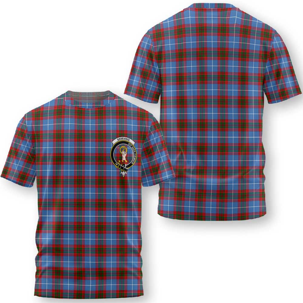 Clan Skirving Tartan Men T Shirt Crest And Plaid Basic Style