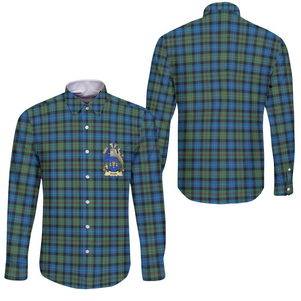 Clan Smith Tartan Long Sleeve Button Shirt Crest And Plaid Basic Style