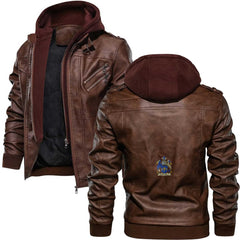 Clan Smith Tartan Zip Leather Jacket Crest And Plaid Basic Style