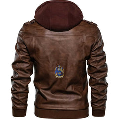 Clan Smith Tartan Zip Leather Jacket Crest And Plaid Basic Style