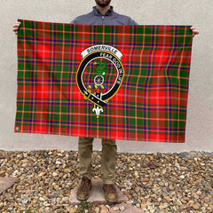 Clan Somerville Tartan Flag Crest And Plaid Basic Style