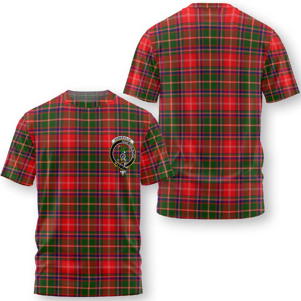 Clan Somerville Tartan Women T Shirt Crest And Plaid Basic Style