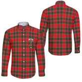 Clan Spens Tartan Long Sleeve Button Shirt Crest And Plaid Basic Style