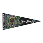 Clan Spottiswood Tartan Felt Pennant Crest And Plaid Basic Style
