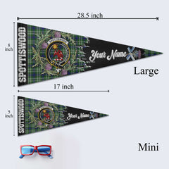Clan Spottiswood Tartan Felt Pennant Crest And Plaid Basic Style