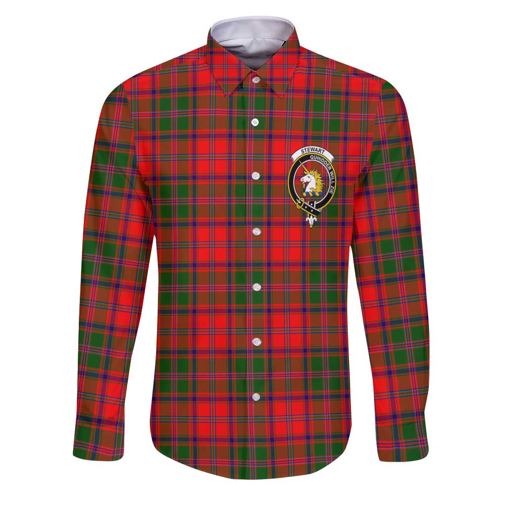 Clan Stewart High Stewards Tartan Long Sleeve Button Shirt Crest And Plaid Basic Style