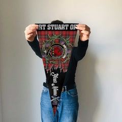 Clan Stewart Stuart Of Bute Tartan Felt Pennant Crest And Plaid Basic Style