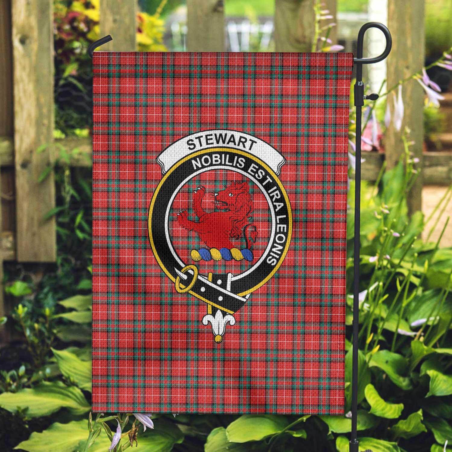 Clan Stewart Stuart Of Bute Tartan Garden Flag Crest And Plaid Basic Style