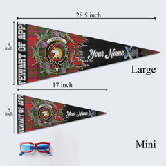 Clan Stewart Of Appin Tartan Felt Pennant Crest And Plaid Basic Style