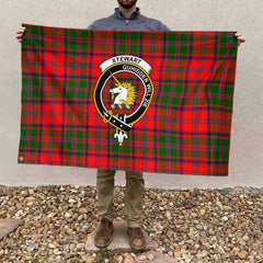 Clan Stewart Of Appin Tartan Flag Crest And Plaid Basic Style