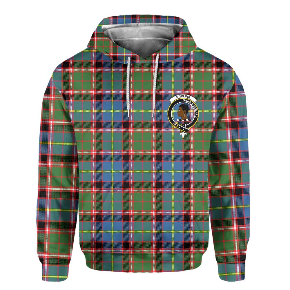 Clan Stirling Of Cadder Present Chief Tartan Men Hoodie Crest And Plaid Basic Style