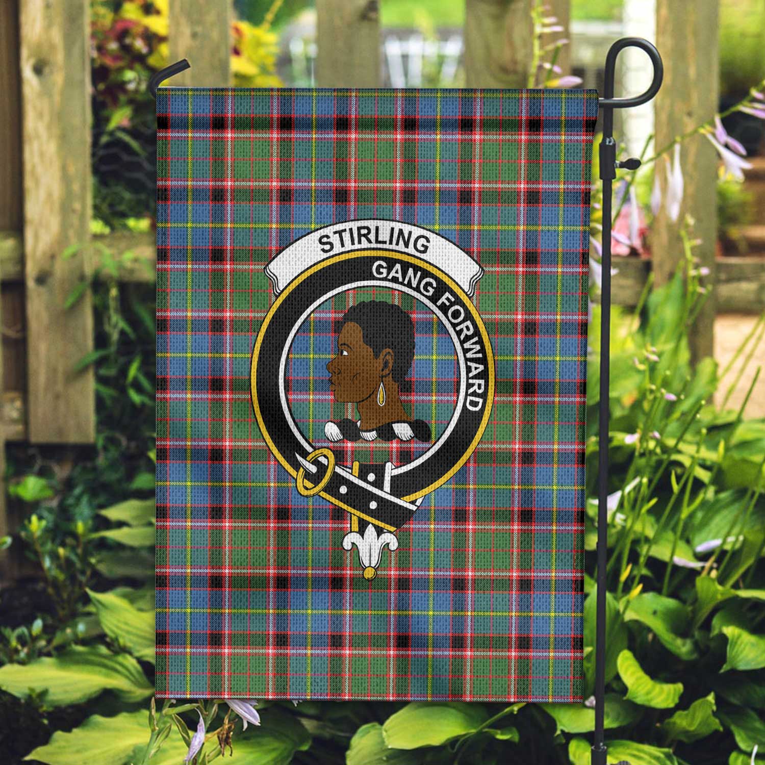 Clan Stirling Of Keir Tartan Garden Flag Crest And Plaid Basic Style