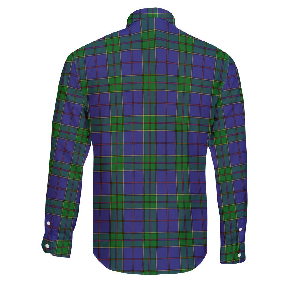 Clan Strachan Tartan Long Sleeve Button Shirt Crest And Plaid Basic Style