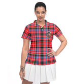 Clan Straiton Tartan Women Polo Shirt Crest And Plaid Basic Style