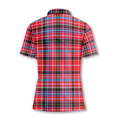 Clan Straiton Tartan Women Polo Shirt Crest And Plaid Basic Style