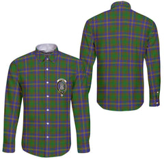 Clan Strange Tartan Long Sleeve Button Shirt Crest And Plaid Basic Style