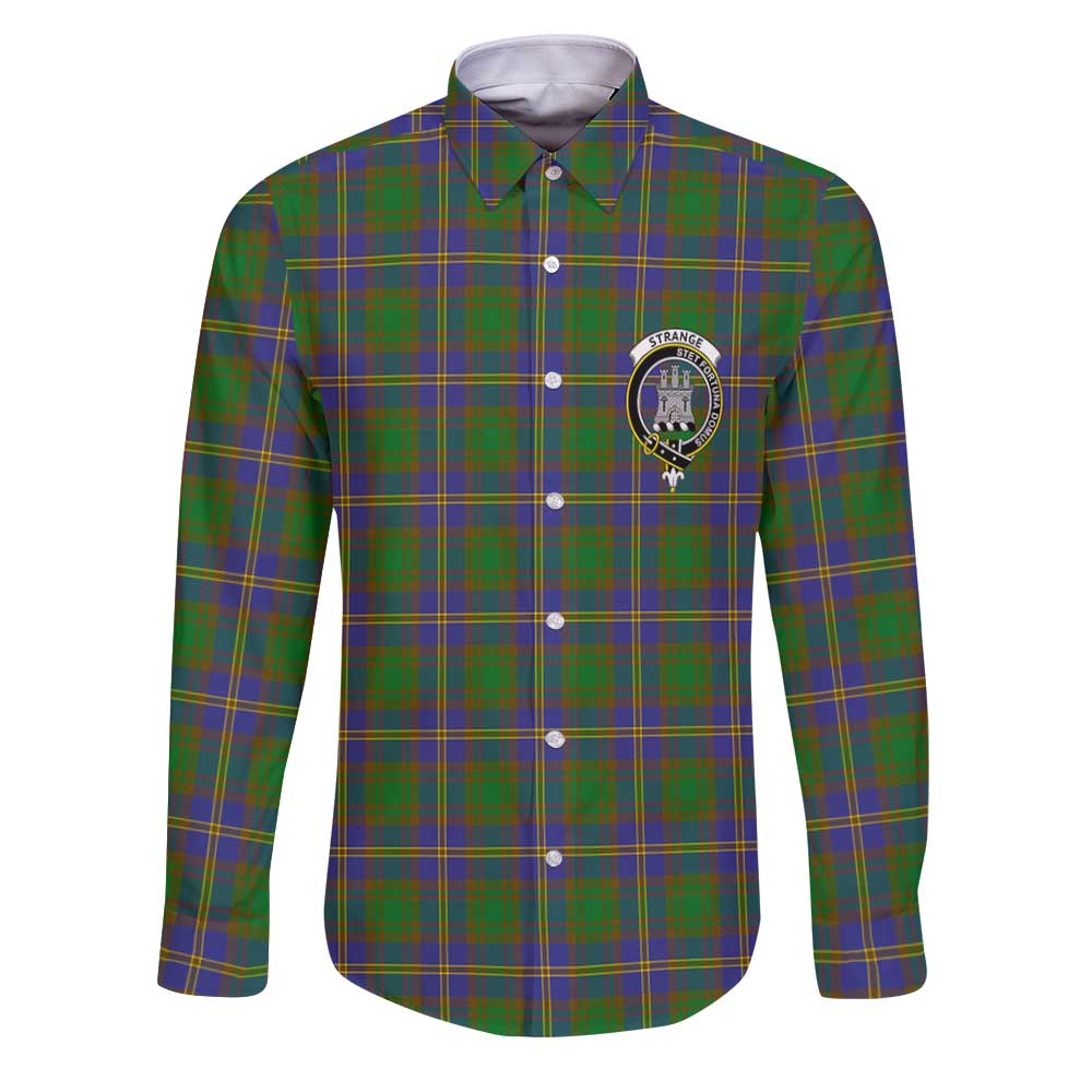 Clan Strange Tartan Long Sleeve Button Shirt Crest And Plaid Basic Style