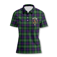 Clan Sutherland Ii Tartan Women Polo Shirt Crest And Plaid Basic Style