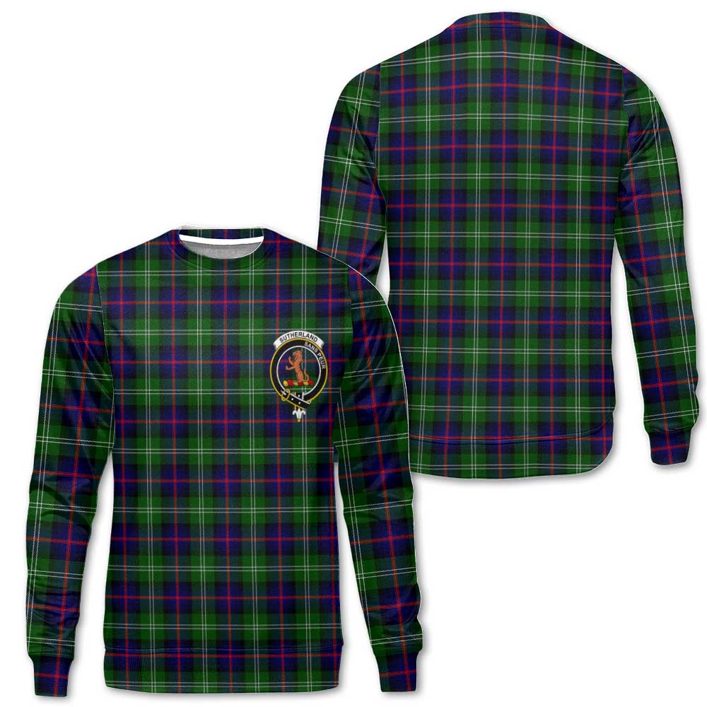 Clan Sutherland Ii Tartan Women Sweatshirt Crest And Plaid Basic Style