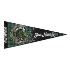 Clan Swinton Tartan Felt Pennant Crest And Plaid Basic Style