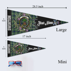 Clan Swinton Tartan Felt Pennant Crest And Plaid Basic Style