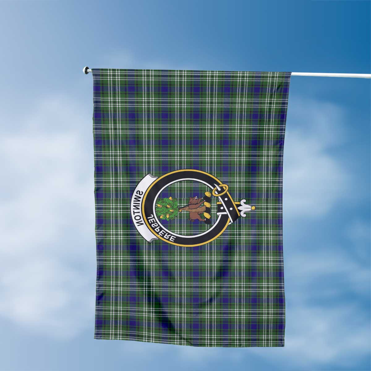 Clan Swinton Tartan Flag Crest And Plaid Basic Style