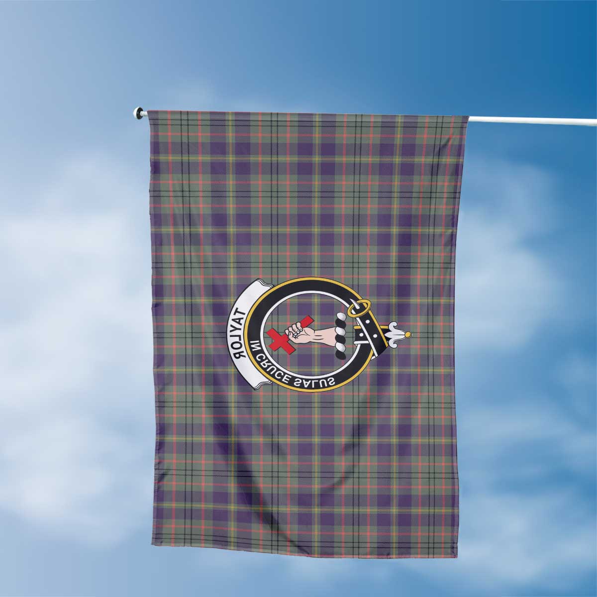 Clan Taylor Tartan Flag Crest And Plaid Basic Style
