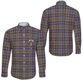 Clan Taylor Tartan Long Sleeve Button Shirt Crest And Plaid Basic Style