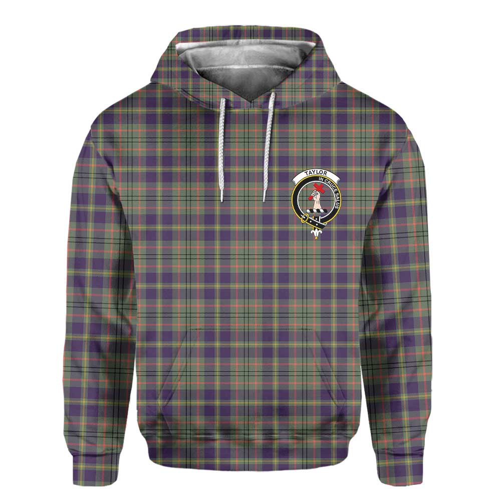 Clan Taylor Tartan Women Hoodie Crest And Plaid Basic Style
